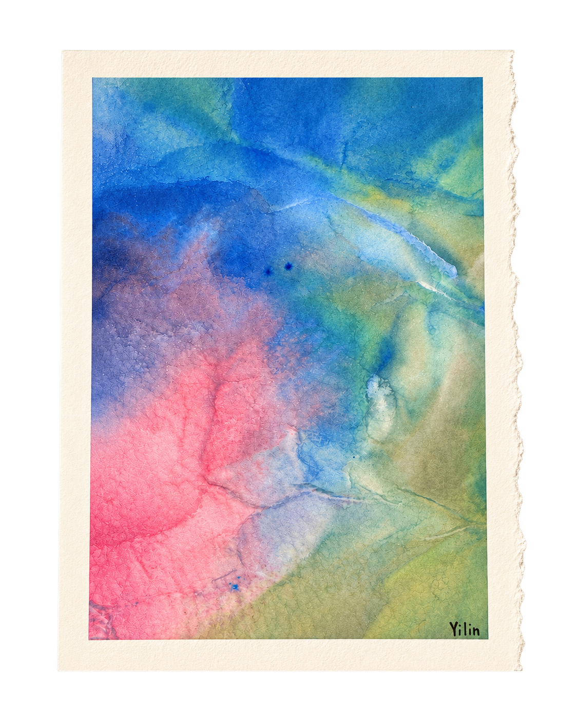 Blue mountain inspired artwork